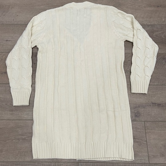 Long Knit Cardigan in Cream - Picture 4 of 6